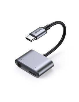 Адаптер-переходник Ugreen 2-in-1 USB C to USB C + 3.5mm Adapter DAC chip Silver (CM231) 60164 фото