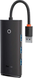USB-хаб концентратор Baseus WKQX030001 Lite Series 4 порти USB-A - 4xUSB-A 3.0 0.25 м Black (WKQX030001) WKQX030001(2) фото 1