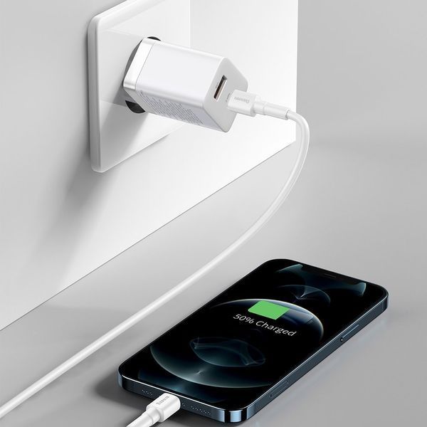 Сетевое зарядное устройство Baseus CCSUPP-E02 Super Si Pro USB / USB Type C 30W White (CCSUPP-E02) CCSUPP-E02 фото