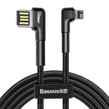 Кабель зарядний BASEUS Cafule Cable USB for Lightning з кутовими коннекторами Black 1м (CALKLF-PC01) CALKLF-PC01 фото