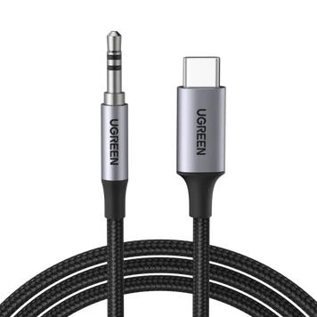 Переходник Ugreen CM450 USB-C Male to 3.5mm Male Cable DAC чип 1 м Black/ Grey (20192) 20192 фото