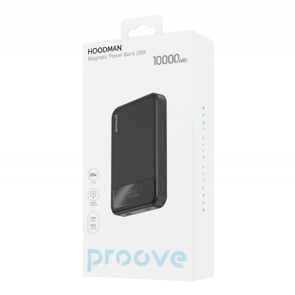 Павербанк Proove Hoodman PBH120010001 Magnetic 10000 mAh 20W чорний PBH120010001 фото