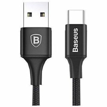 Кабель Baseus Rapid Series USB to USB Type-C Cable з підсвічуванням 0.25 м Black (CATSU-A01) CATSU-A01 фото