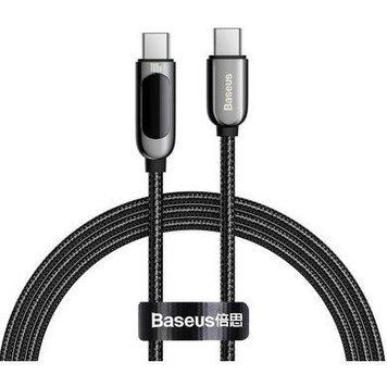 Кабель зарядний Baseus Cable USB-C to USB-C Display Fast Charging 100 W 1 м Black (CATSK-B01) CATSK-B01 фото