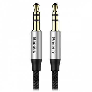 Кабель аудіо AUX Baseus Yiven M30 3.5м - 3.5 мм 0.5м Silver/Black (CAM30-AS1) CAM30-AS1 фото