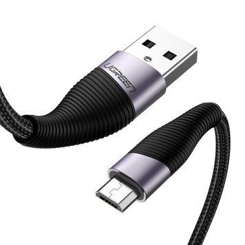 Micro USB кабель зарядный для быстрой зарядки USB 2.0 A на Micro USB Android UGREEN 2 м Black (ED017) 50874 фото