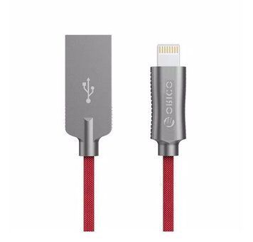 Кабель зарядный Orico Lightning 2.4A в нейлоновой оплетке Red 1M (LTU-10-RD) LTU-10-RD фото