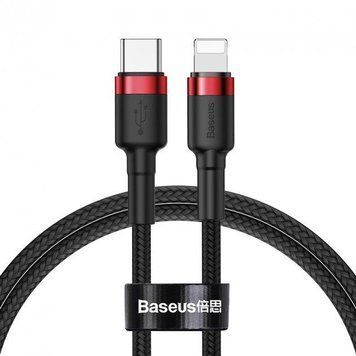 Кабель зарядный Lightning Baseus Cafule Type-C to Lightning PD 18W 1 м Red/Black (CATLKLF-91) CATLKLF-91 фото
