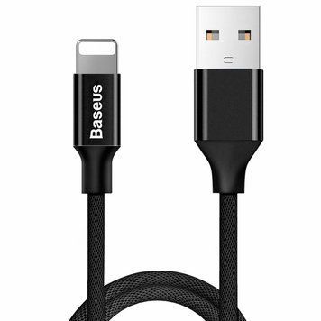 Кабель зарядний Baseus CALYW-A01 Yiven USB to Lightning в тканинному обплетенні 1.8 м Black (CALYW-A01) CALYW-A01 фото