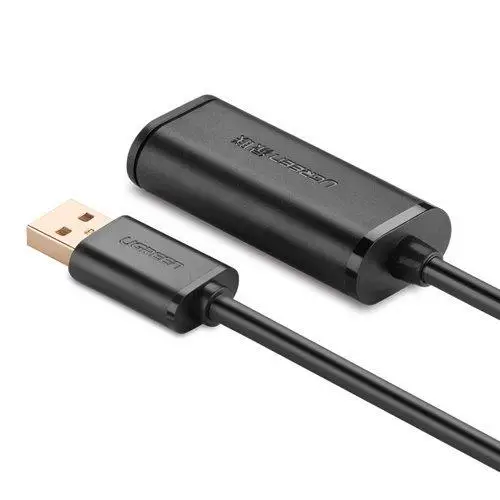 USB кабель-подовжувач Ugreen US121 USB 2.0 Male to USB Female 480 Мбіт/с 10 м Black (10321) 10321 фото