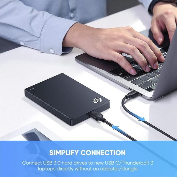 Дата кабель UGREEN US312 Micro B to USB C Hard Drive Cables 0.25 м Black (90995) 90995 фото