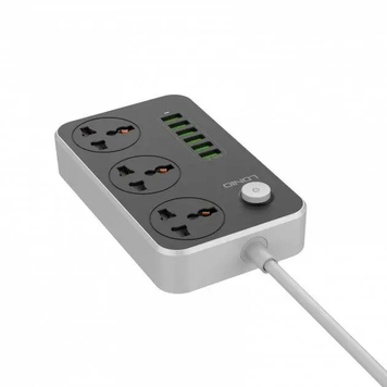 Сетевой фильтр-удлинитель LDNIO SC3604 3 розетки + 6 USB с защитой 2500W 10A 2 м Black (SC3604) SC3604 фото