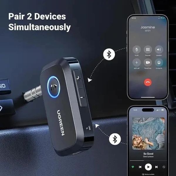 Беспроводной аудиоприемник Bluetooth 5.3 ресивер UGREEN CM596 Aux-ресивер для автомобиля (35054) 35054 фото