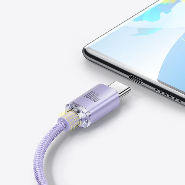 Кабель зарядний Baseus CAJY000505 USB Type A &mdash; USB Type C Crystal Shine Series 100 Вт 2 м Purple (CAJY000505) CAJY000505 фото