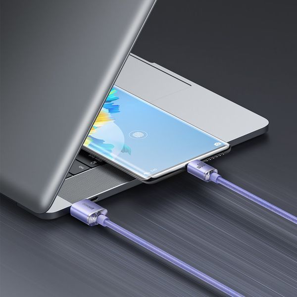 Кабель зарядний Baseus CAJY000505 USB Type A &mdash; USB Type C Crystal Shine Series 100 Вт 2 м Purple (CAJY000505) CAJY000505 фото