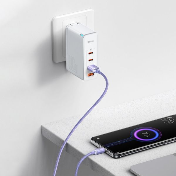 Кабель зарядний Baseus CAJY000505 USB Type A &mdash; USB Type C Crystal Shine Series 100 Вт 2 м Purple (CAJY000505) CAJY000505 фото