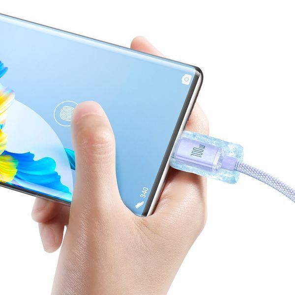 Кабель зарядний Baseus CAJY000505 USB Type A &mdash; USB Type C Crystal Shine Series 100 Вт 2 м Purple (CAJY000505) CAJY000505 фото