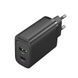 Мережевий зарядний пристрій Vention FBIB0-EU USB-C + USB-A, 38 Вт, чорний FBIB0-EU фото 1