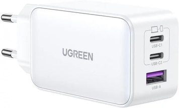 Сетевое зарядное устройство Ugreen CD244 2xUSB-A 1xUSB-C QC4.0 65W GaN Tech Fast White (5) 15334 фото