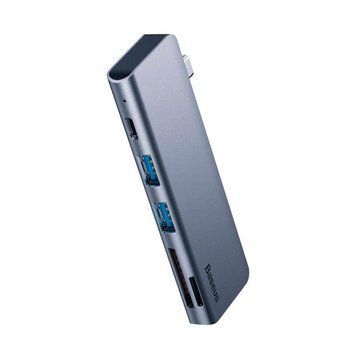 USB-хаб Baseus Harmonica Five-in-one HUB Adapter Grey (CAHUB-K0G) CAHUB-K0G фото