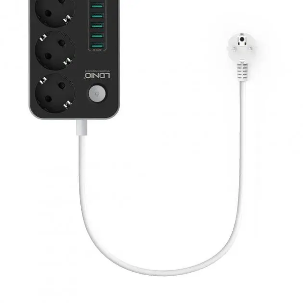 Сетевой фильтр-удлинитель LDNIO SE3631 3 розетки + 6 USB 1.6 м с LED-подсветкой Black (SE3631) SE3631 фото