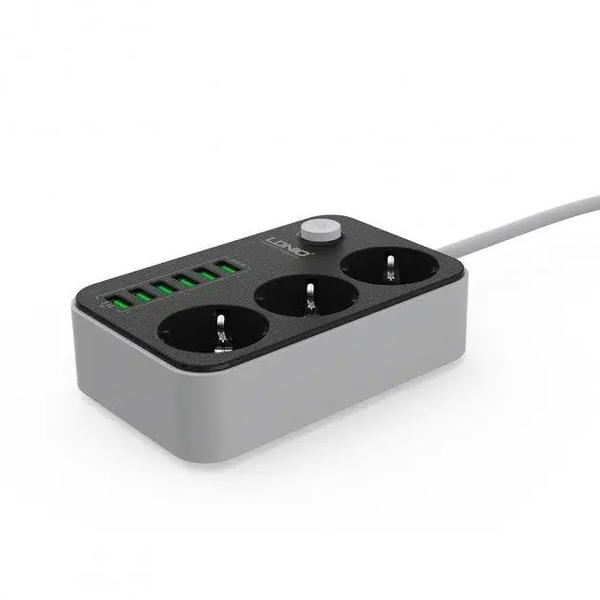 Сетевой фильтр-удлинитель LDNIO SE3631 3 розетки + 6 USB 1.6 м с LED-подсветкой Black (SE3631) SE3631 фото