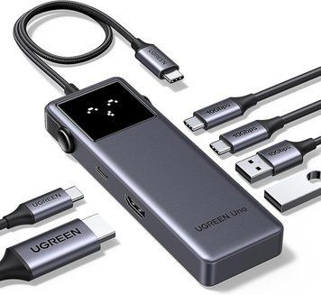 USB-Хаб UGREEN CM888 Uno 6 in 1 USB-C Hub with 10Gbps USB-C & USB-A Data Ports 4K@60Hz HDMI Grey (35998) 35998 фото