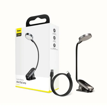 Настільна лампа на акумуляторі Baseus DGRAD-0G Comfort Reading Mini Clip Lamp Dark Gray (DGRAD-0G) DGRAD-0G фото