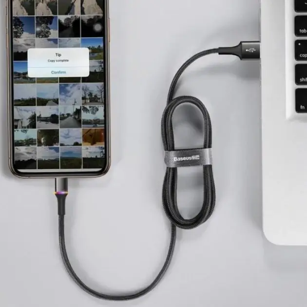 Кабель зарядный Lightning Baseus CALGH-B01 Halo Data Cable USB for Lightning 2.4A 1 м Black (CALGH-B01) CALGH-B01 фото