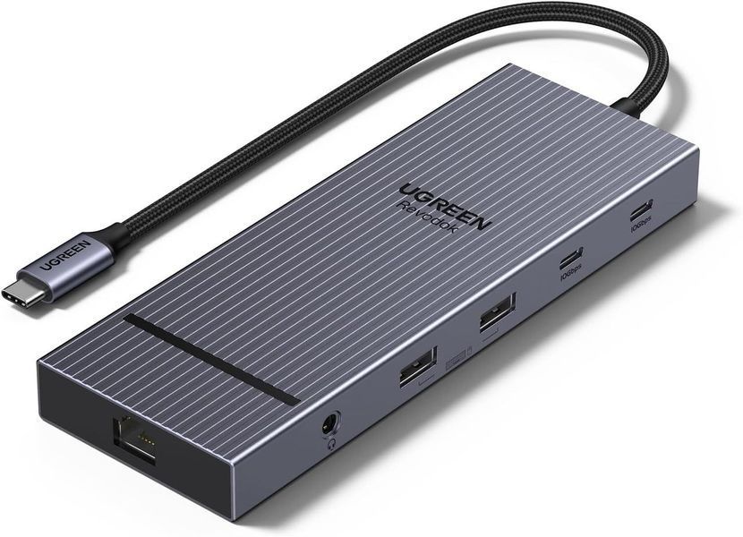 USB-концентратор UGREEN CM886 Revodock Pro 12 в 1 Triple 4K Docking Station with 2 HDMI, DP, 2x10G USB C, 2&times;USB-A2.0, 100W PD (55767) 55767 фото