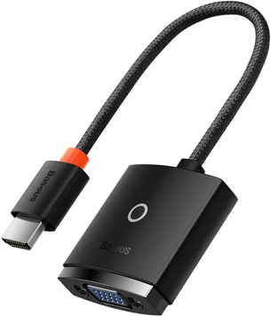 Адаптер перехідник Baseus WKQX010001 HDMI to VGA Lite Series 0.21 м Black (WKQX010001) WKQX010001 фото
