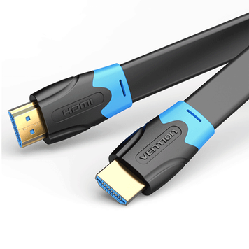 Плоский кабель HDMI Vention 2.0 HDMI кабель PVC Upgrade чорний 1 м (AAKBF) AAKBF фото