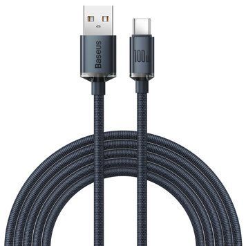 Кабель зарядний Baseus CAJY000501 Crystal Shine Series USB Type A &mdash; USB Type C 100 Вт 2 м Black (CAJY000501) CAJY000501 фото