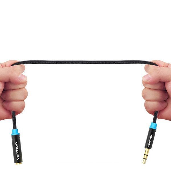 Кабель аудіо Vention 3.5 mm подовжувач 3М Black (VAB-B06-B300-M) VAB-B06-B300-M фото
