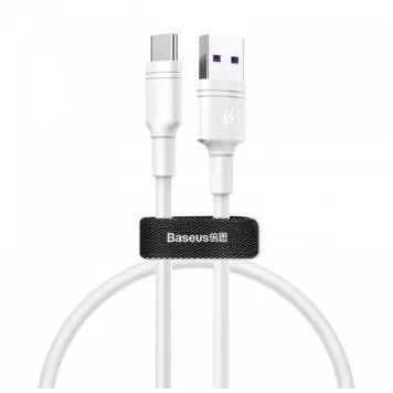 Кабель Baseus Double-ring USB to USB Type-C для быстрой зарядки с чипом безопасности 0.5 м White (CATSH-D02) CATSH-D02 фото