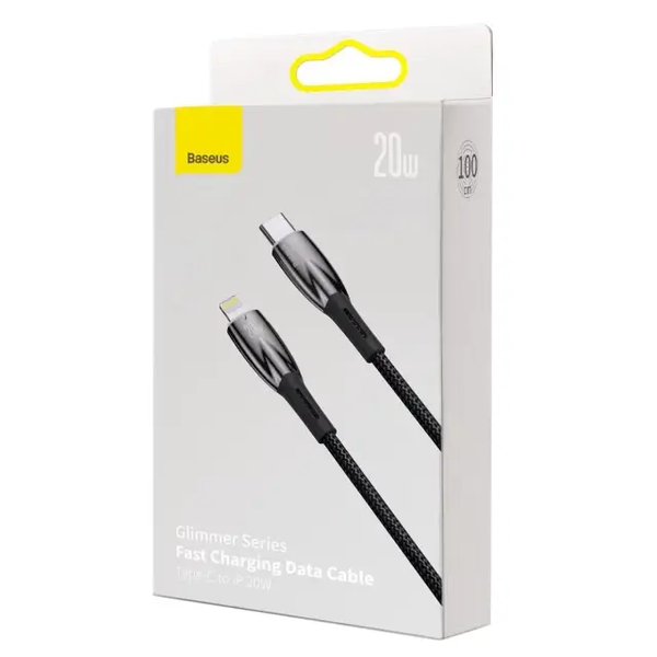 Кабель зарядный Baseus CADH000101 Type-C Lightning Glimmer Series Fast Charge 2 м Black (CADH000101) CADH000101 фото