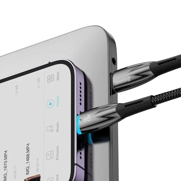 Кабель зарядный Baseus CADH000101 Type-C Lightning Glimmer Series Fast Charge 2 м Black (CADH000101) CADH000101 фото