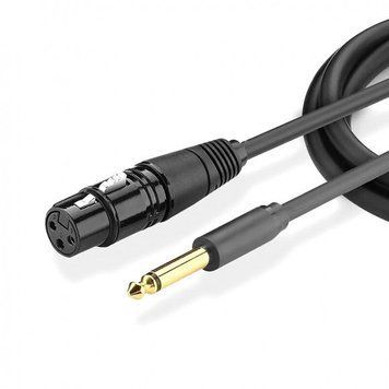 Звуковий кабель для мікрофона підсилювача UGREEN AV131 Jack 6.3 mm to XLR Female AV Cable 3 m Black (AV131) 20720 фото
