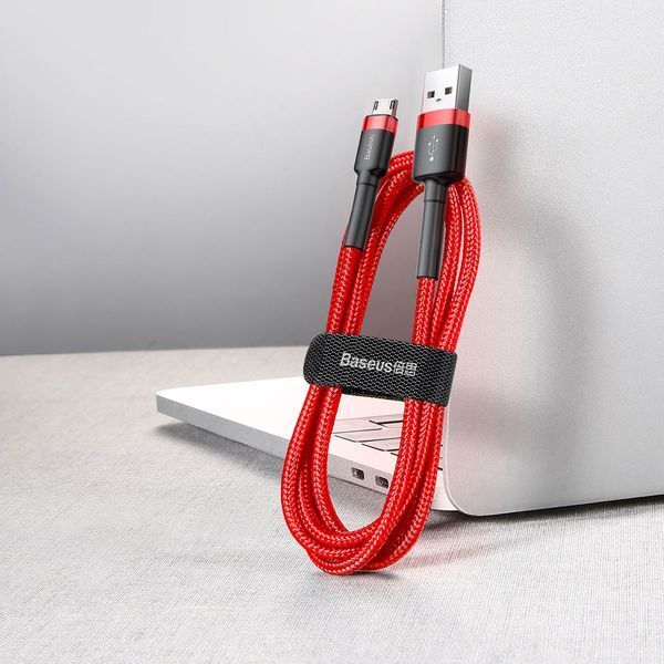 Кабель для зарядки Baseus CAMKLF-B09 Cafule Cable нейлоновый USB-micro USB QC3.0 2.4A 1M Red (CAMKLF-B09) CAMKLF-B09 фото