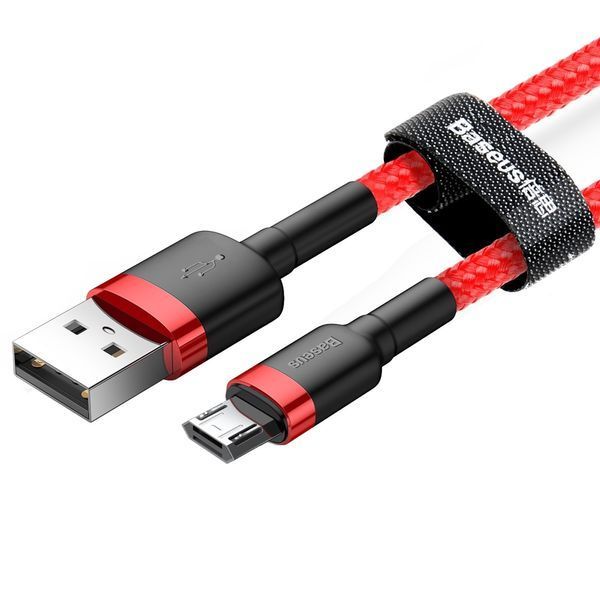 Кабель для зарядки Baseus CAMKLF-B09 Cafule Cable нейлоновый USB-micro USB QC3.0 2.4A 1M Red (CAMKLF-B09) CAMKLF-B09 фото