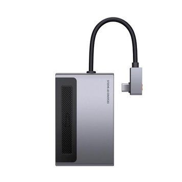 USB-хаб Baseus CAHUB-DA0G Magic Multifunction Type-C HUB з висувним затискачем Standard Edition Gray (CAHUB-DA0G) CAHUB-DA0G фото