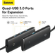USB-хаб адаптер Baseus WKQX030401 Lite Series 4in1 Type-C to USB3.0*4 1 м Black (WKQX030401) WKQX030401 фото 2