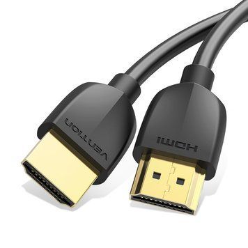 Тонкий кабель HDMI Vention Portable Slim HDMI 2.0 чорний кабель в оплетке 2 м (AAIBH) AAIBH фото