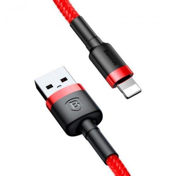 Кабель зарядный Lightning Baseus Halo Data Cable USB For iP 2.4A 2м Red (CALKLF-F09) CALKLF-F09 фото