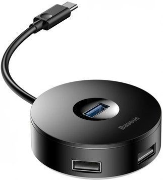 USB-хаб адаптер Baseus CAHUB-G01 Round Box 5-in-1 0.12 м USB 2.0 USB 3.0 MicroUSB Black (CAHUB-G01) CAHUB-G01 фото