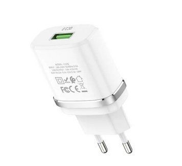 Мережевий зарядний пристрій HOCO C12Q Smart QC3.0, 18 Вт, USB-A, EU, білий (6931474716262) 6931474716262 фото
