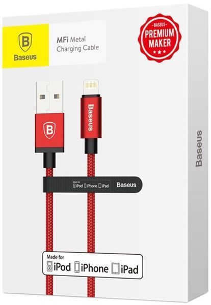 Кабель зарядный Lightning Baseus Simple Version of AntiLa Series MFi Cable Lightning 1m Red (CAETRTC-MF09) CAETRTC-MF09 фото
