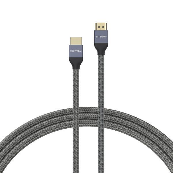 Кабель видео BlitzWolf BW-HDC5 HDMI 8K 48 Гбит/с 3 м Dark Gray (BW-HDC5-300) BW-HDC5-300 фото