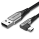 Кабель зарядний Micro USB Vention COBHH USB Cable to microUSB кутовий реверсивний 2 м Gray (COBHH) COBHH фото 1