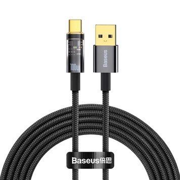 Кабель зарядний Baseus CATS000301 Explorer Series USB Type A - USB Type C 100W 2 м Black (CATS000301) CATS000301 фото